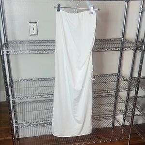 White Maxi Skirt W/Side slit